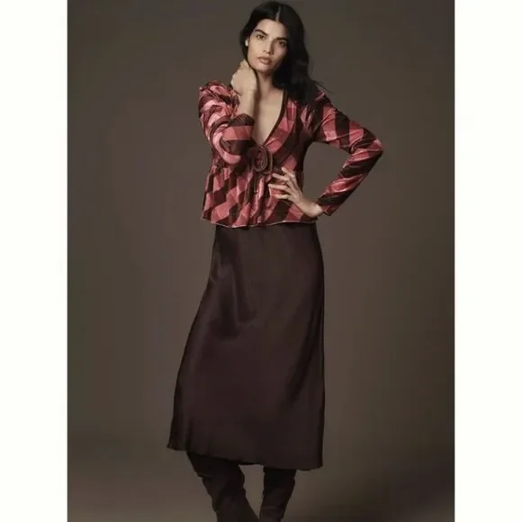 NWT Maeve Anthropologie Velvet Babydoll Top Blouse Size M - Picture 4 of 4